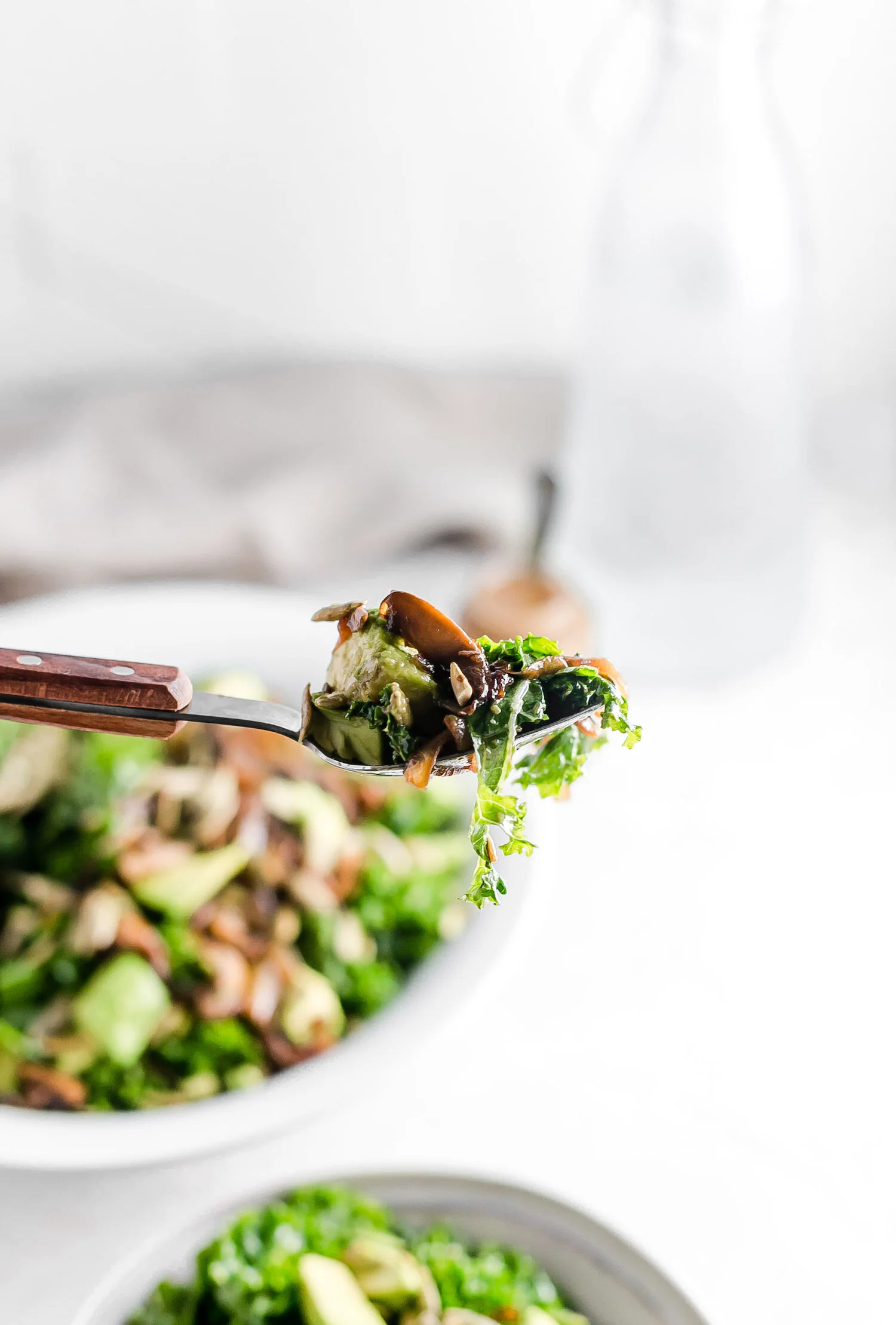 Caramelized Onion Mushroom Kale Salad Truffles and Trends